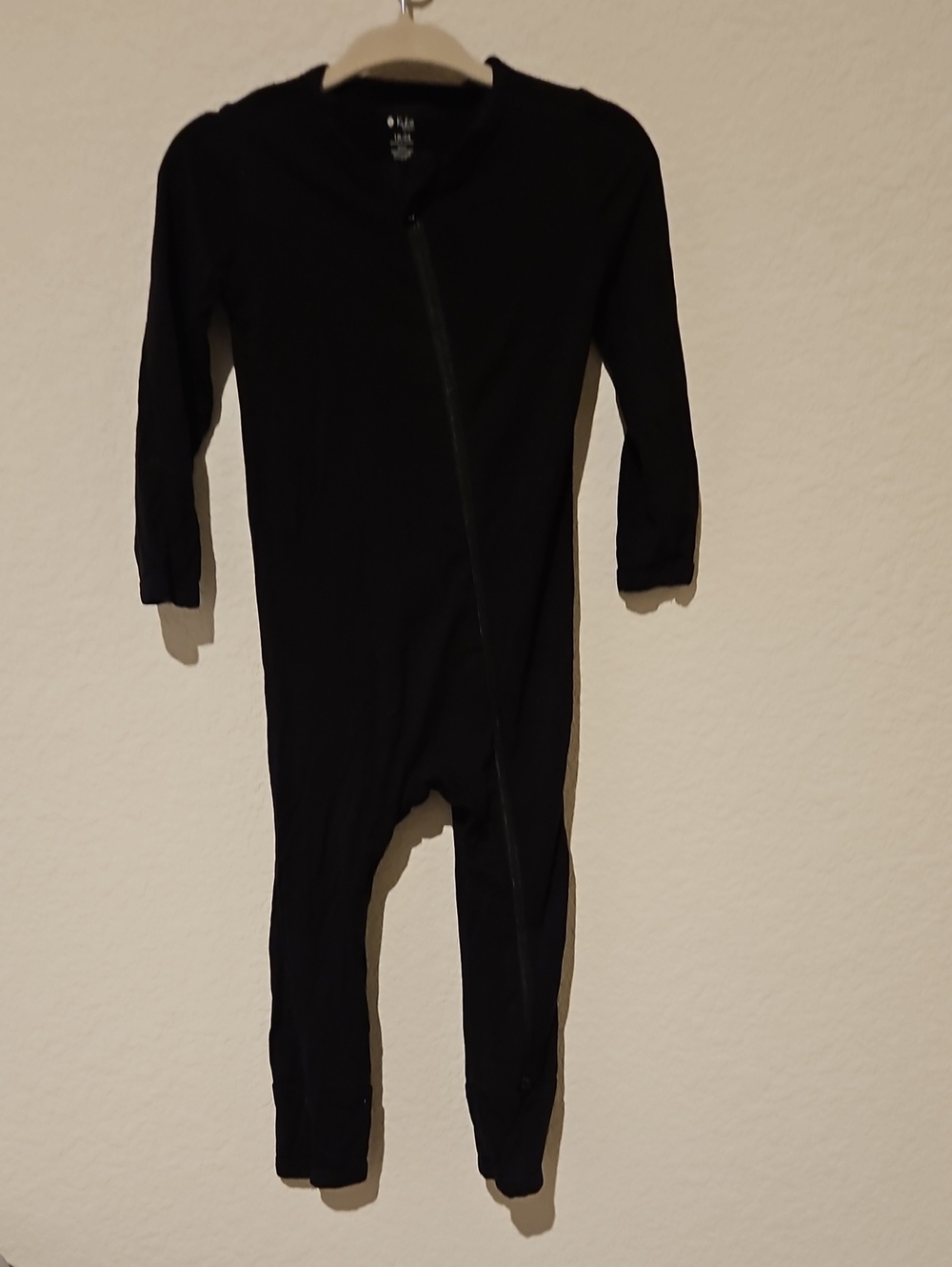 Kyte BABY Black Zip-Front Footed One-Piece